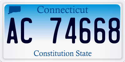 CT license plate AC74668