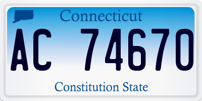 CT license plate AC74670