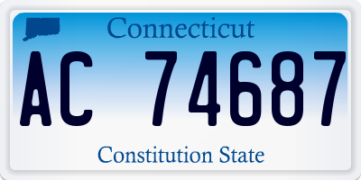CT license plate AC74687