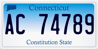 CT license plate AC74789