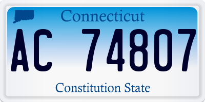 CT license plate AC74807