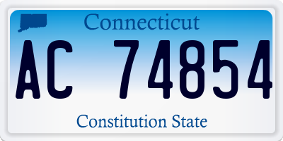 CT license plate AC74854