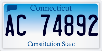 CT license plate AC74892