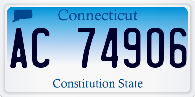 CT license plate AC74906