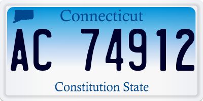 CT license plate AC74912