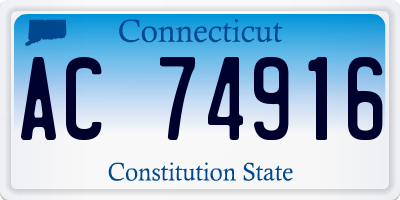 CT license plate AC74916