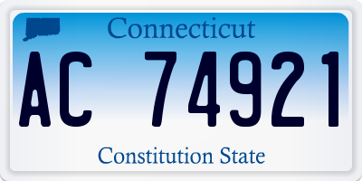 CT license plate AC74921