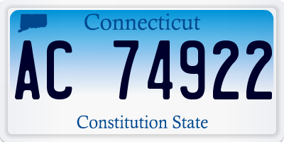 CT license plate AC74922