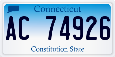 CT license plate AC74926