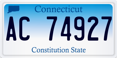 CT license plate AC74927