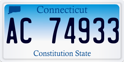 CT license plate AC74933