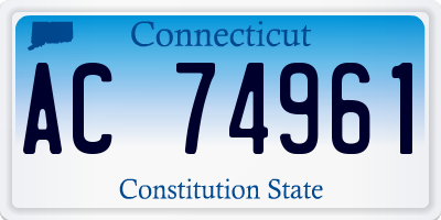 CT license plate AC74961