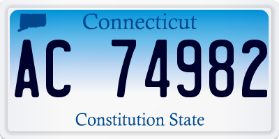 CT license plate AC74982