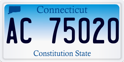 CT license plate AC75020