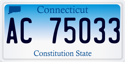 CT license plate AC75033