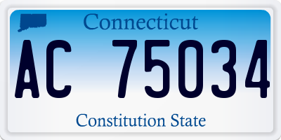 CT license plate AC75034
