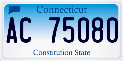 CT license plate AC75080