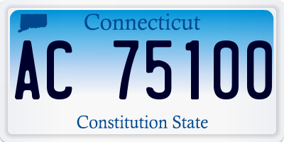 CT license plate AC75100