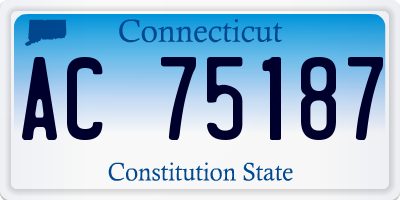CT license plate AC75187