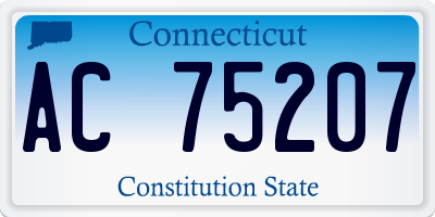 CT license plate AC75207