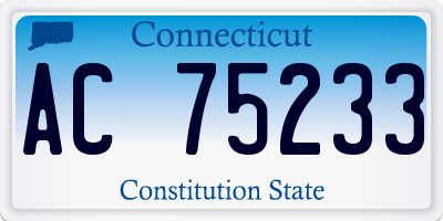 CT license plate AC75233