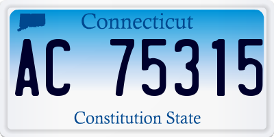 CT license plate AC75315