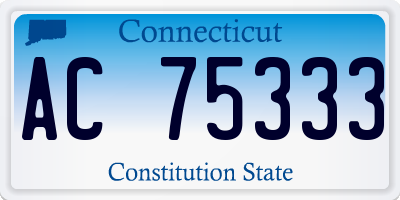 CT license plate AC75333