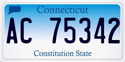 CT license plate AC75342