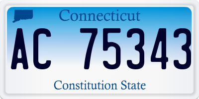 CT license plate AC75343