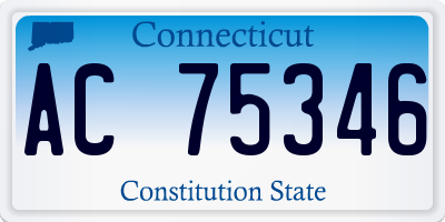CT license plate AC75346