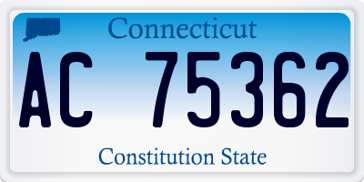 CT license plate AC75362