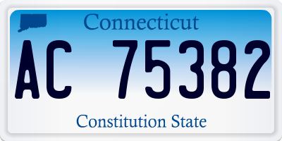 CT license plate AC75382