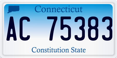 CT license plate AC75383