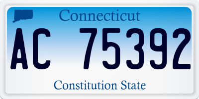 CT license plate AC75392
