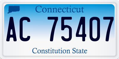 CT license plate AC75407