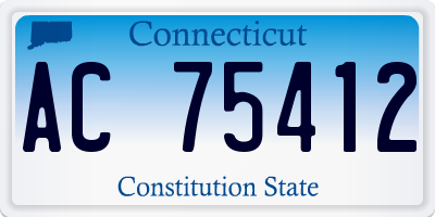 CT license plate AC75412