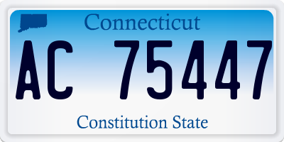 CT license plate AC75447