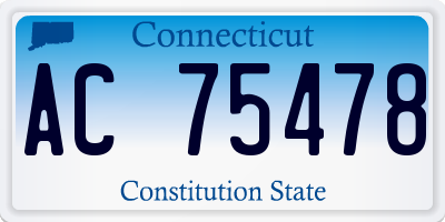 CT license plate AC75478