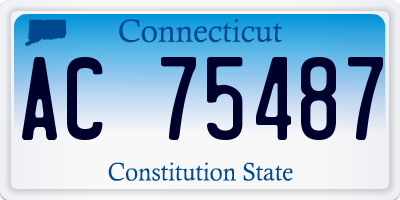 CT license plate AC75487