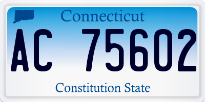 CT license plate AC75602