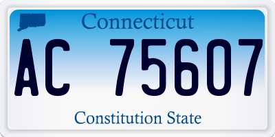 CT license plate AC75607