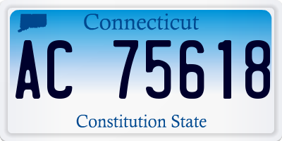 CT license plate AC75618