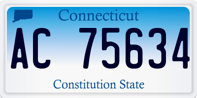 CT license plate AC75634