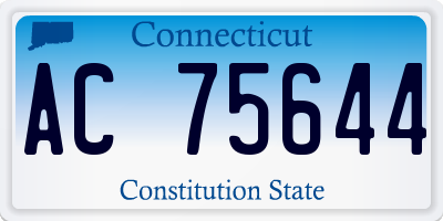 CT license plate AC75644