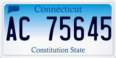 CT license plate AC75645