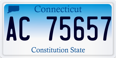 CT license plate AC75657