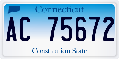 CT license plate AC75672