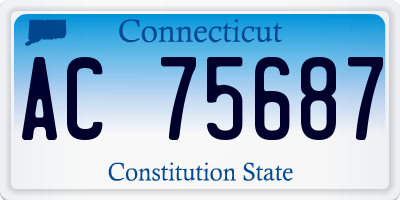 CT license plate AC75687