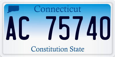 CT license plate AC75740