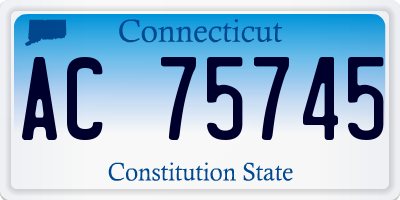 CT license plate AC75745